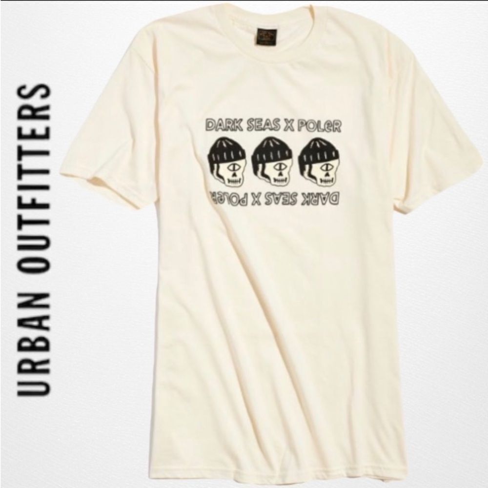NEW Dark Seas X Poler UO Urban Outfitters Rolling Through Skull Shirt Tee M